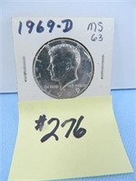 1969D Kennedy 40% Silver Half MS63