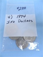 (4) 1974 Ike Dollars
