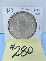 1923 Peace Silver Dollar AU-50