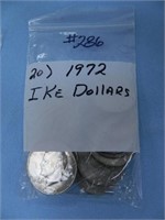 (20) 1972 Ike Dollars