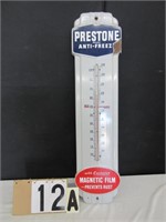 Enamel Prestone Advertising Thermometer