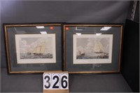 2 Sail Boat Pictures 19" X 22"