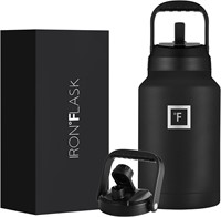 $66  IRON FLASK Sports Water Bottle  128 Oz  2 Lid