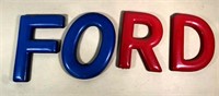 Vintage plastic- 13" FORD letters- see damaged D