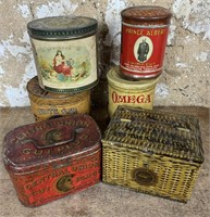 Six Tobacco Tins