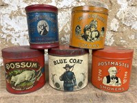 Five Tobacco Tins