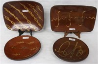 EARLY REDWARE SLIP DECORATED TRAYS & PLATES, 1
