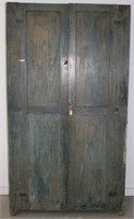 TALL LATE 19TH C. 2 DOOR FLAT FRONT CUPBOARD, OLD