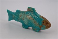 Zuni Carved Turquoise Fish Fetish