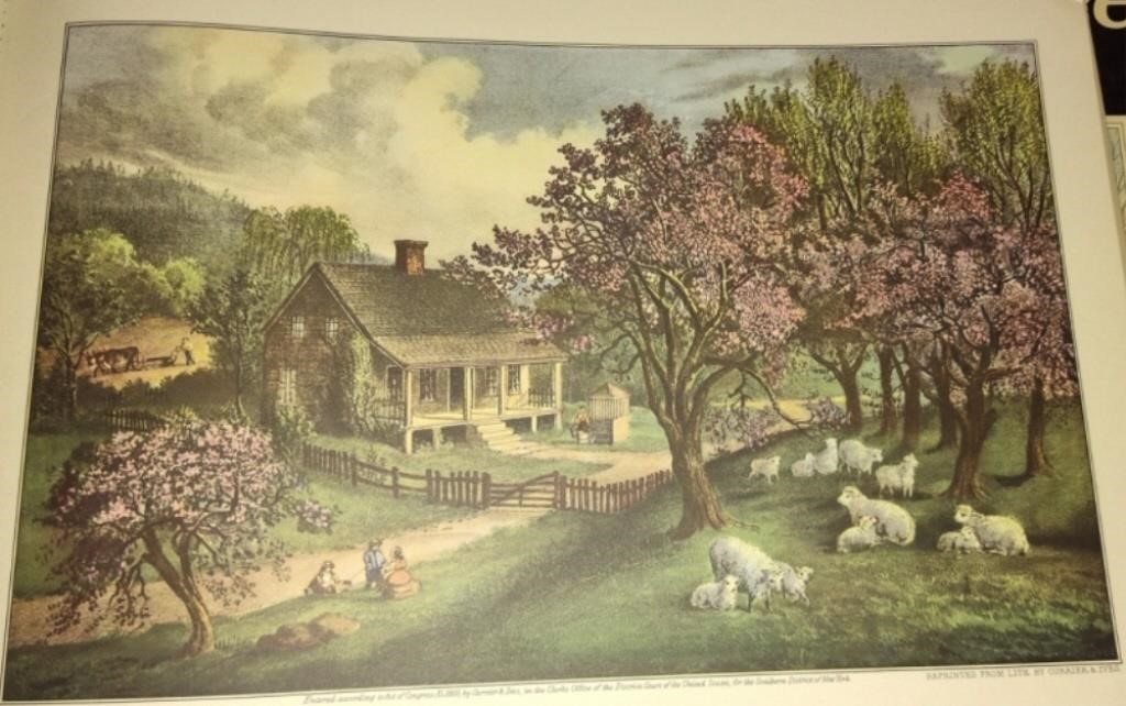 Currier & Ives American Homestead Spring Print