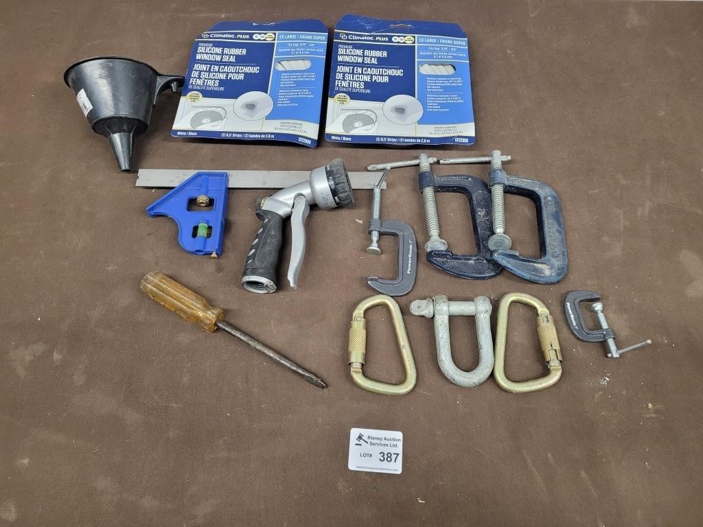 Wood clamps, silicone rubber seal, etc