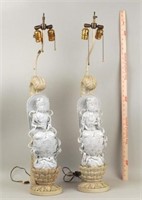 Pair Chinese Blanc de Chine Guan Yin Figures