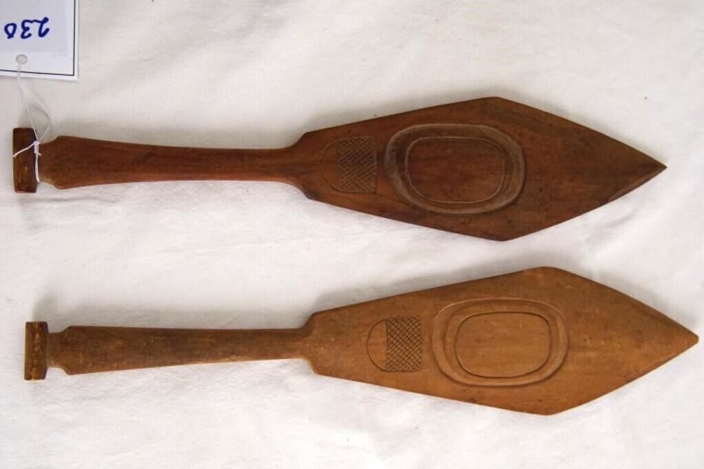 2 Northwest Coast miniature  paddles