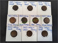 (10) Indian Head Wheat Pennies