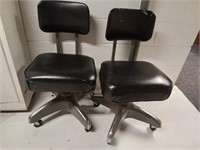 Metal rolling office chairs