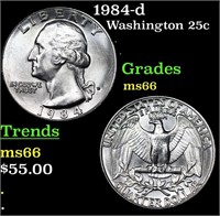 1984-d Washington Quarter 25c Grades GEM+ Unc