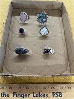 6 size 9 German silver rings