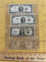 Red and blue seal currency