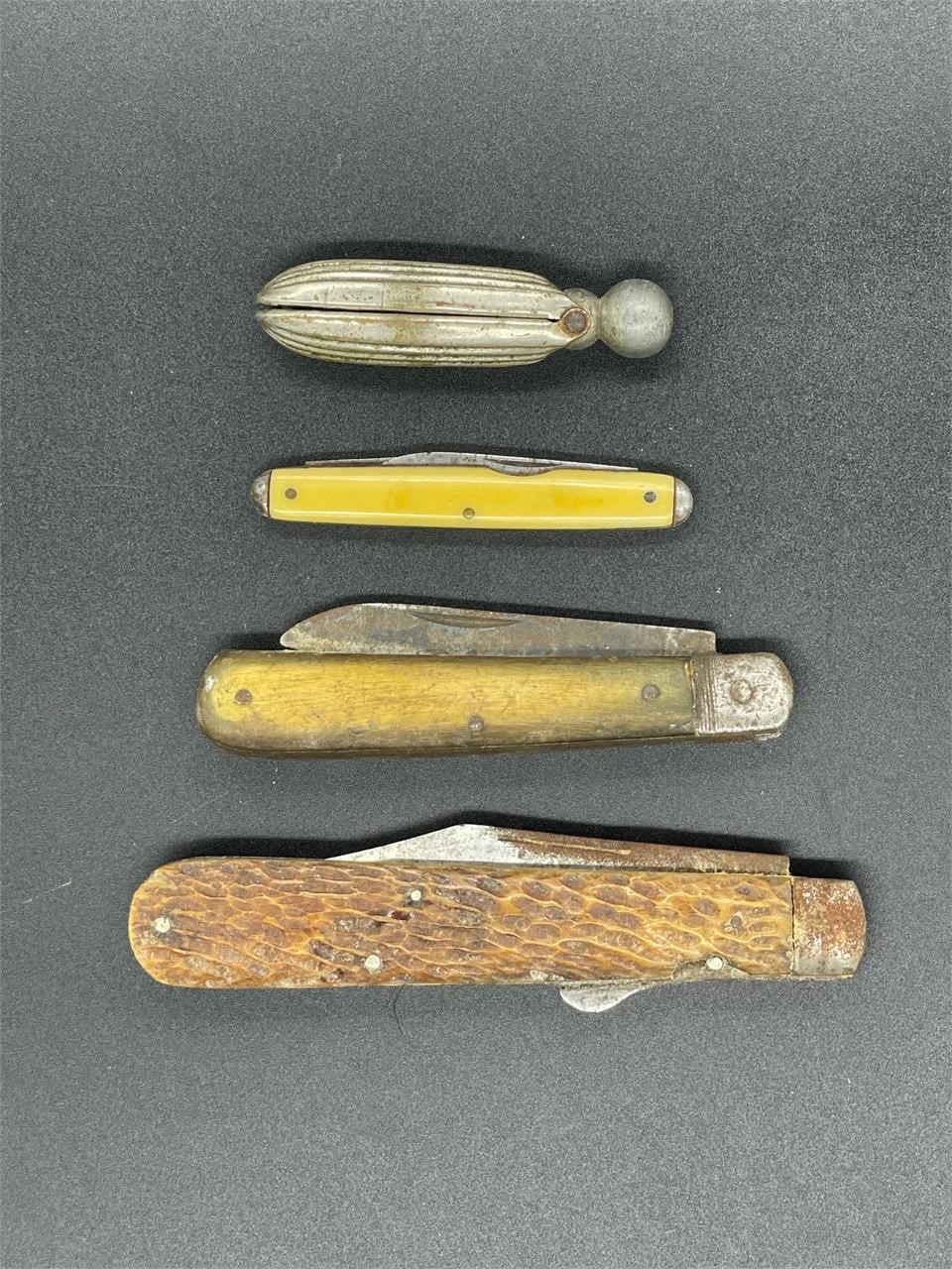 3 - antique pocket knives and pocket corkscrew