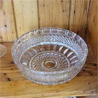 Diamond Point Cut Glass 8" Bowl