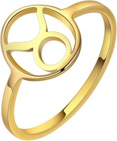 Minimalist Gold-pl. Aries Zodiac Sign Ring