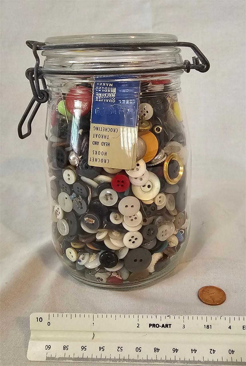 Jar of antique & Vintage buttons