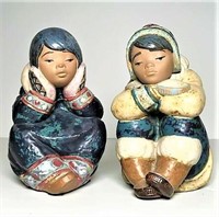 Lladro Eskimo Pensive Figurines