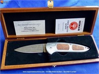 Boker 300 Logen Leo-Damast Folding Knife, Wood Box