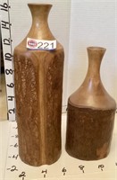 2 - DISPLAY VASES, WOODEN