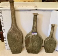 3 - LONG NECK POTTERY VASES