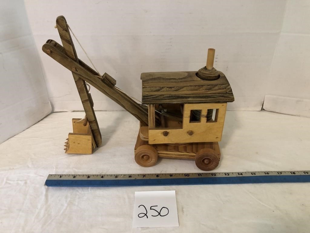 Wooden steam shovel made by Ed