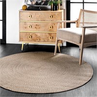 nuLOOM Wynn Braided Area Rug  4' Round  Tan