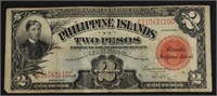 1929 US PHILIPPINES 2 PESOS VF