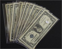 10 SILVER CERTIFICATES