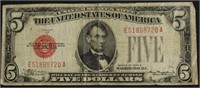 5 DOLLAR RED SEAL VF