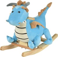 Qaba Plush Ride-On Rocking Horse Toy Dinosaur