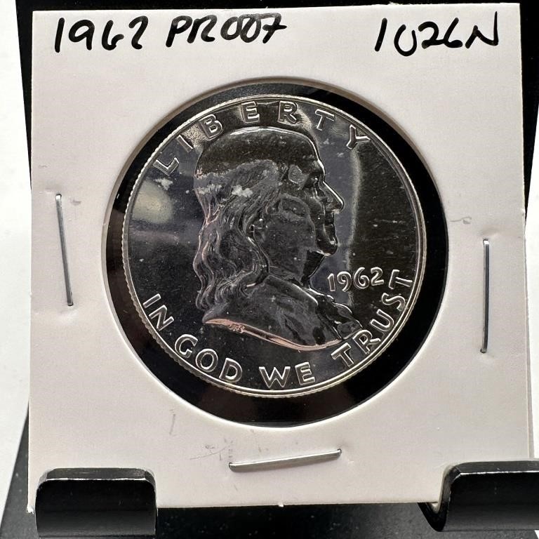 1962 PROOF FRANKLIN SILVER HALF DOLLAR