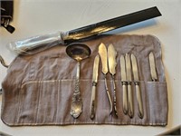 (9) Silver Plate Knives & Spoon Lot
