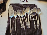 (12) pc Roger's Silver Plate Serving Spoons & Pie