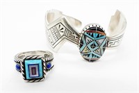TURQUOISE & MOTHER OF PEARL RING & CUFF