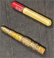Antique Brass Bullet Pencil and Bullet Lighter