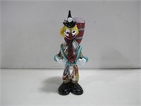 10" Murano Style Class Clown Art Statue