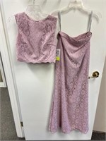 Bridesmaid Dress - Vintage Rose 2pc Lace. SIZE 8