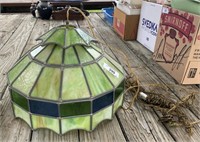 16" Hanging Leaded Glass Lamp