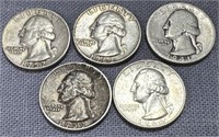 (5) Silver Quarters See Photos for Details