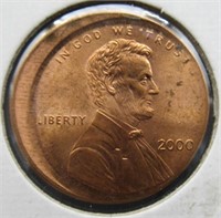 2000 Off center Lincoln penny.