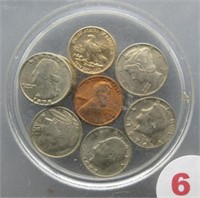 (8) Assorted micro copy coins.