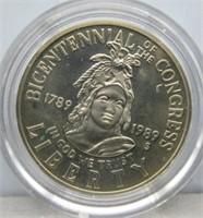 1989-S Liberty clad half dollar.