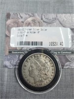 1891-CC Morgan Silver Dollar, in air tite Holder,