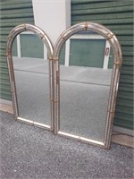2 Vintage Gold Accent Mirrors - 4ft